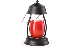 CANDLE WARMERS ETC Hurricane Candle Warmer Lantern for Top-Down Candle Melting, Black