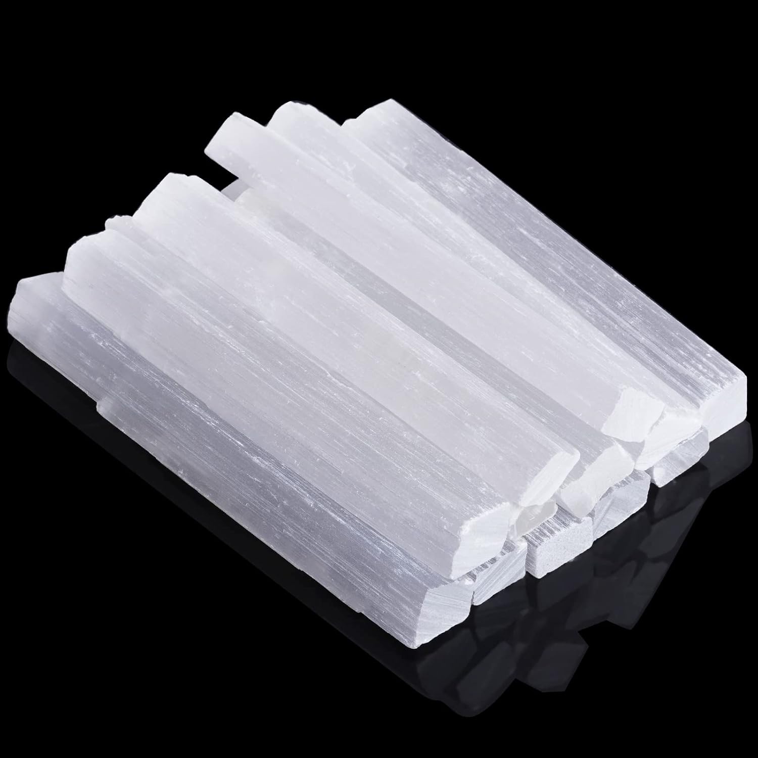 Indoor Fountains & Accessories - Tayfremn 12 Pieces Selenite Crystal Sticks Natural Selenite Crystal Wands 4 Inches Selenite Sticks White Raw Rough Crystals Wand for Healing Energy Drawing