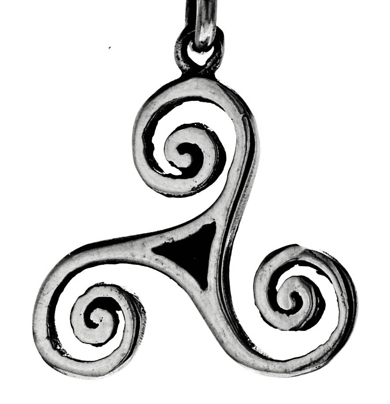 Kiss of Leather Delicate Triskelen Pendant 925 Sterling Silver No. 160, Sterling Silver