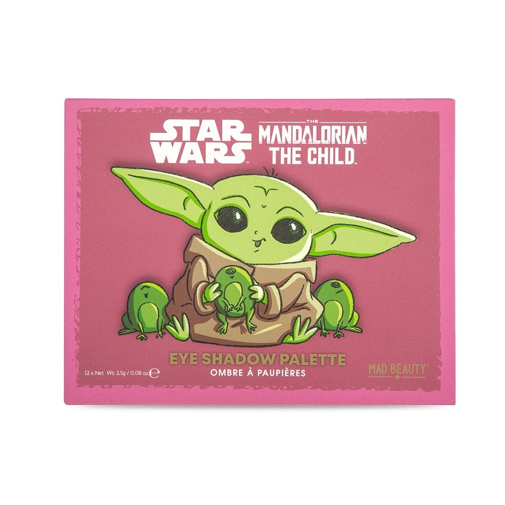 Star Wars The Mandalorian Eyeshadow Palette | Mad Beauty | The Child, Grogu, Baby Yoda | 12 Shades, Sharp, Glittery, Fun & Cute Cosmetic Gift