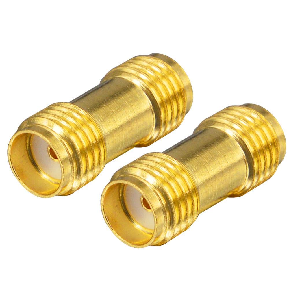 YILIANDUO RF Coaxial Adapter Connector SMA Female to SMA Female Straight Gold-Plated Connector Pack of 2