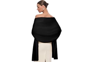 PULI Women's Pashmina Shawl Wraps for Evening Dress Large Scarf Blanket Long Wedding Bridal Winter Warm Shoulder Wrap