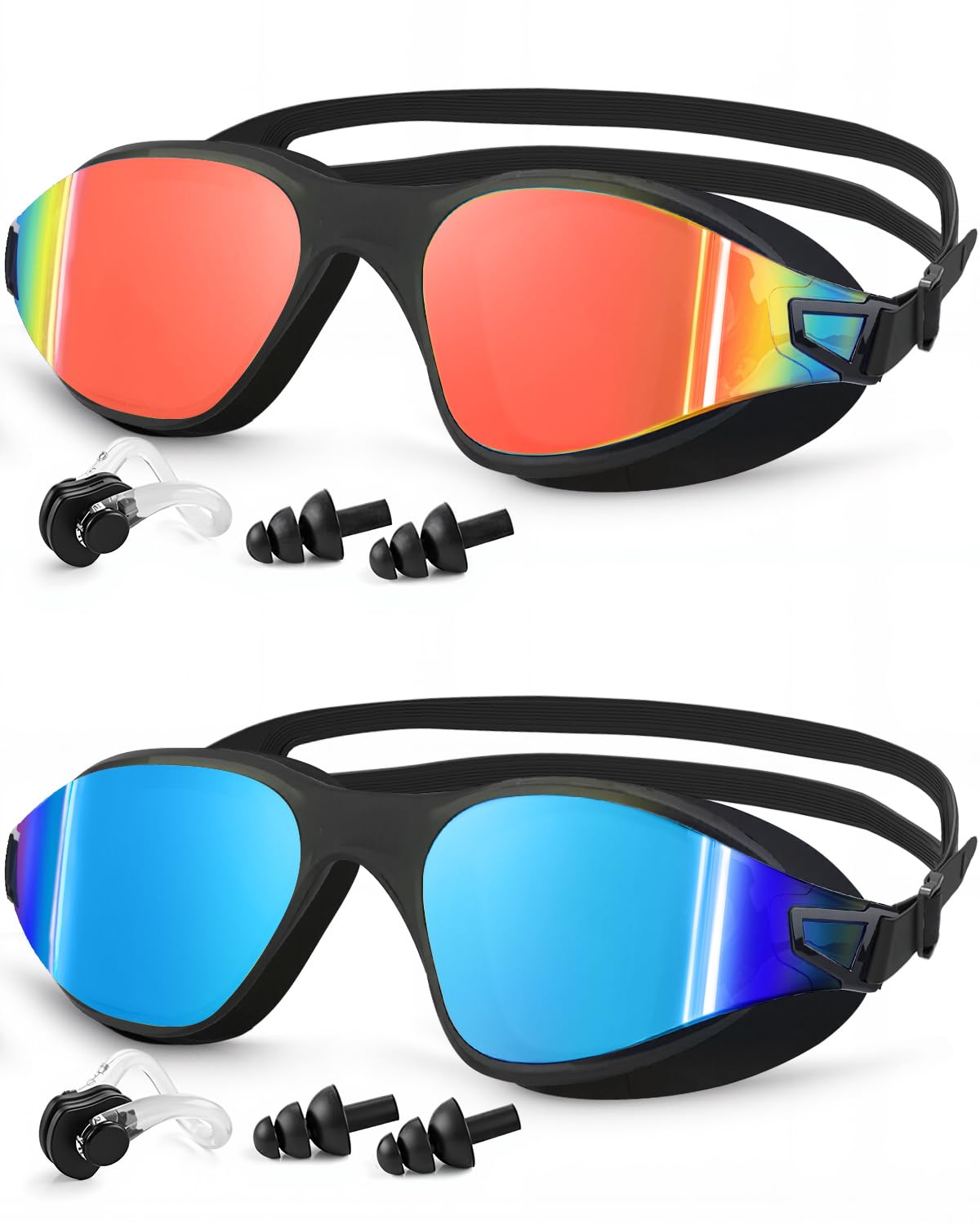 Photo 1 of MOXTOYU Swimming Goggles 2 Pack, Professional Anti Fog No Leaking UV Protection Swim Goggles for Women Men Adult Youth