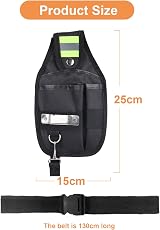 Minicoco Adjustable Tool Belt Pouch 3 Pocket Garden Electrician Work Bag Black view 3