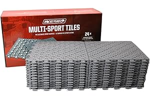 Hockeyshot Multi-Sport Tiles 12x12 Interlocking Floor Tiles, 24 Pack, UV Treated Premium Court Flooring, Superior Safety Cush