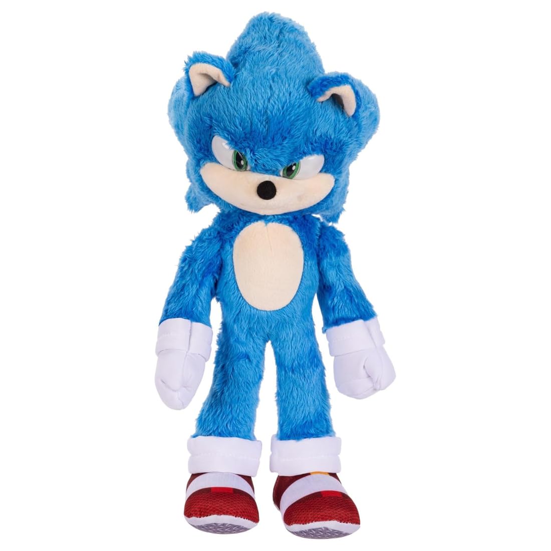 Sonic 3 Movie Sonic Deluxe 13" / 33cm Plush by Jakks Pacific, Official Sonic the Hedgehog, Ideal for Collectors and Kids, Soft Material, Acrylic Eyes, for Ages 3+
