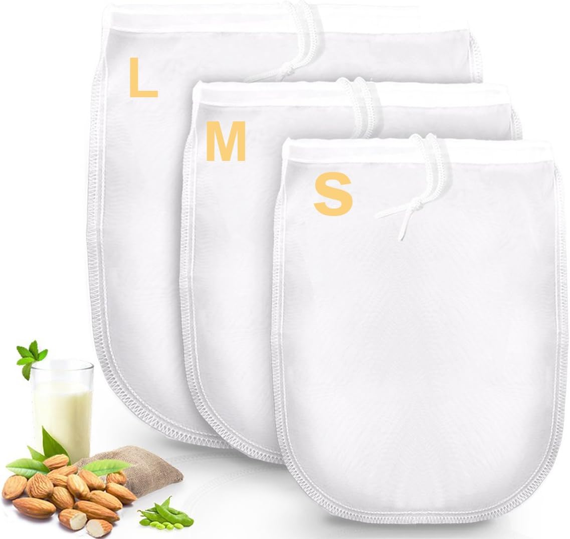 4 Stück Nussmilchbeutel Wiederverwendbar - Nylon Filtertücher Für Säfte & Milch