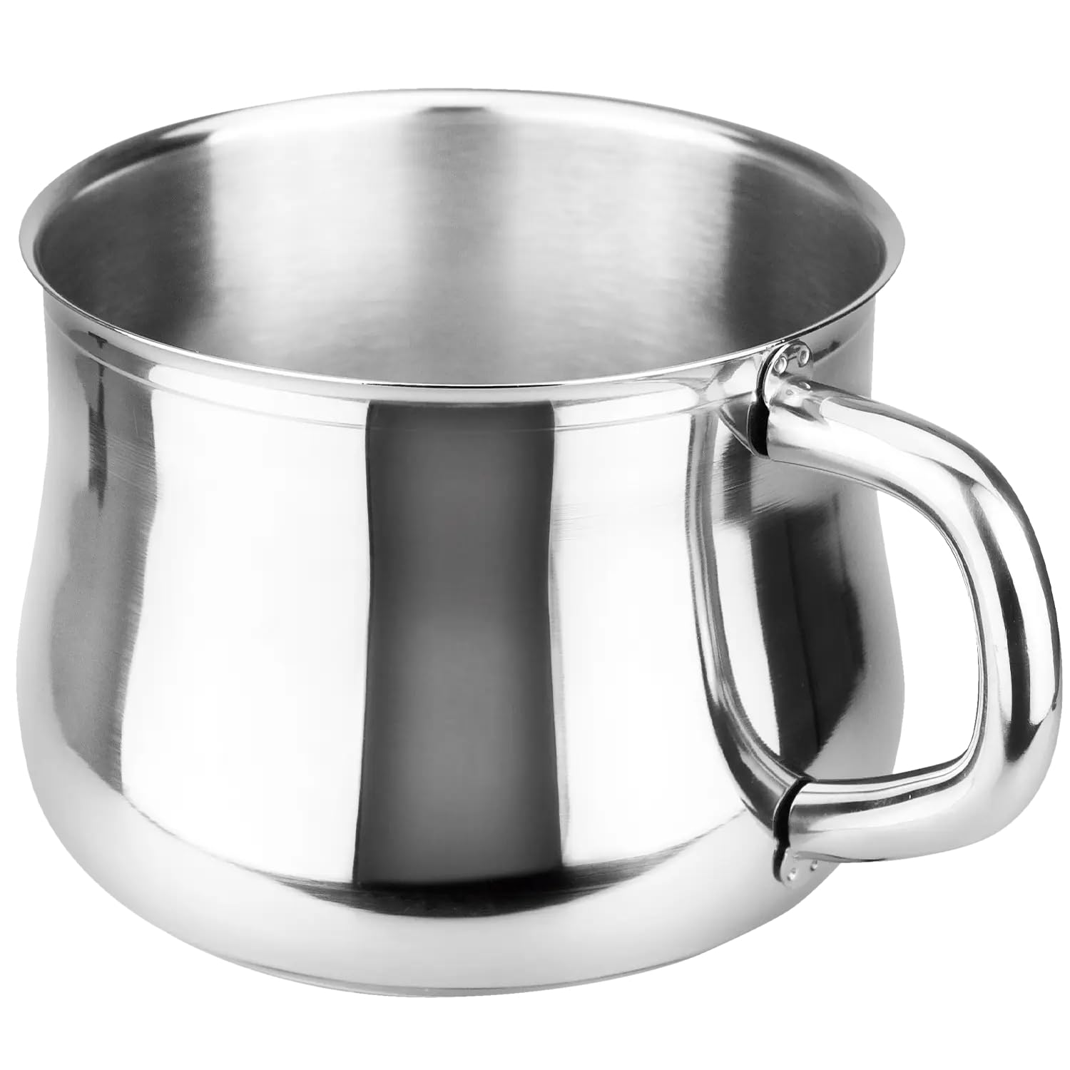 Photo 1 of MAGEFESA Ideal 2-Quart Milk Pot, Stainless Steel Saucepan with Pour Spout, Soup Pot for all types of Stovetops, including Induction, Heat-resistant Handle, Oven Safe