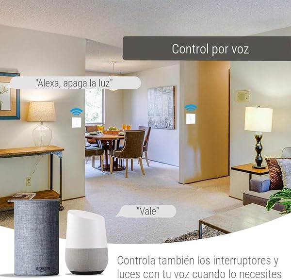 Interruptor WiFi Tctil Inteligente de Pared compatible con Alexa Google Home y Smart Life iOS y Android Programable Smartfy Doble