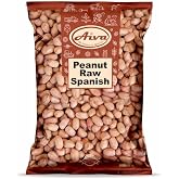 Aiva Raw Spanish Peanuts (10 LB Case) Bulk – Whole Unsalted Peanuts for Snacking, Cooking, and Baking | Product of USA | Span