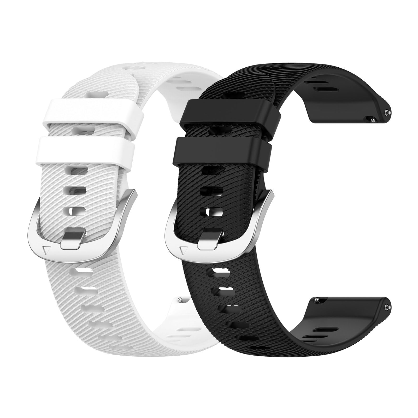 Garmcool 2 Pack 18mm Watch Strap Compatible for Garmin Venu 2S/Venu 3S/Vivoactive 4S/Forerunner 255S/Vivomove 3S, Silicone Sport Straps Black, White for Women Men (Strap Only) — image 1