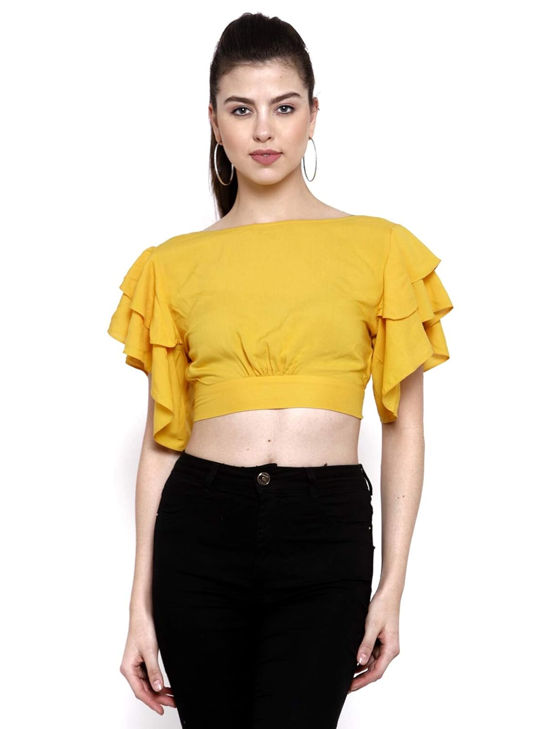 yellow crop top