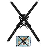 Elastic Bungee Strap, 4-Way Flat Bungee Cord with Hooks Adjustable Tie Down Bungee Cords Luggage Bungee Strap Bike Rack Bungee for Securing Luggage Items