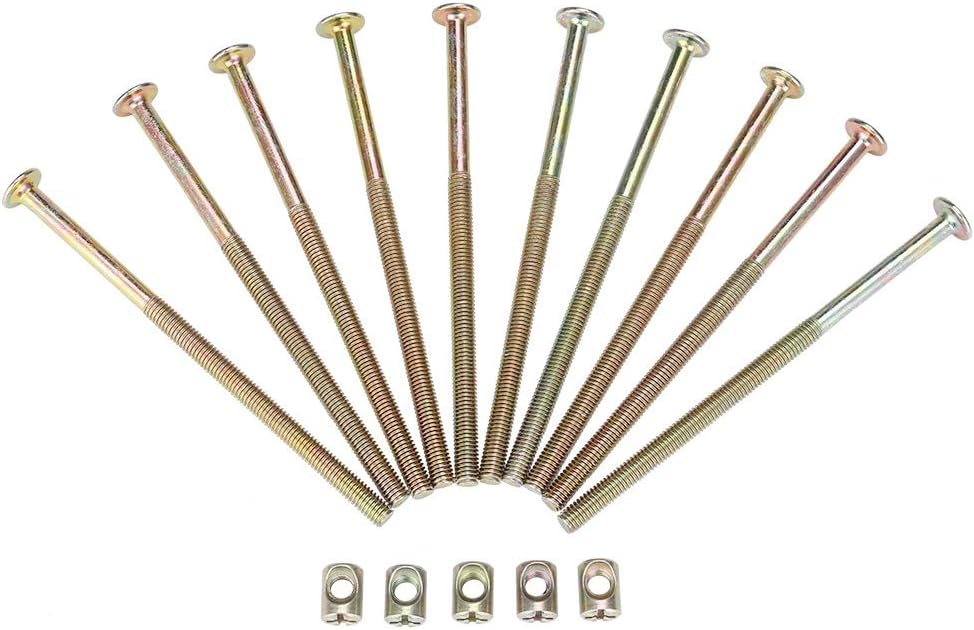 Furniture Screws, 10PCS M6 Carbon Steel 120mm Furniture Bolts, with 6mm Barrel Nuts Connector Fastener - Image 5