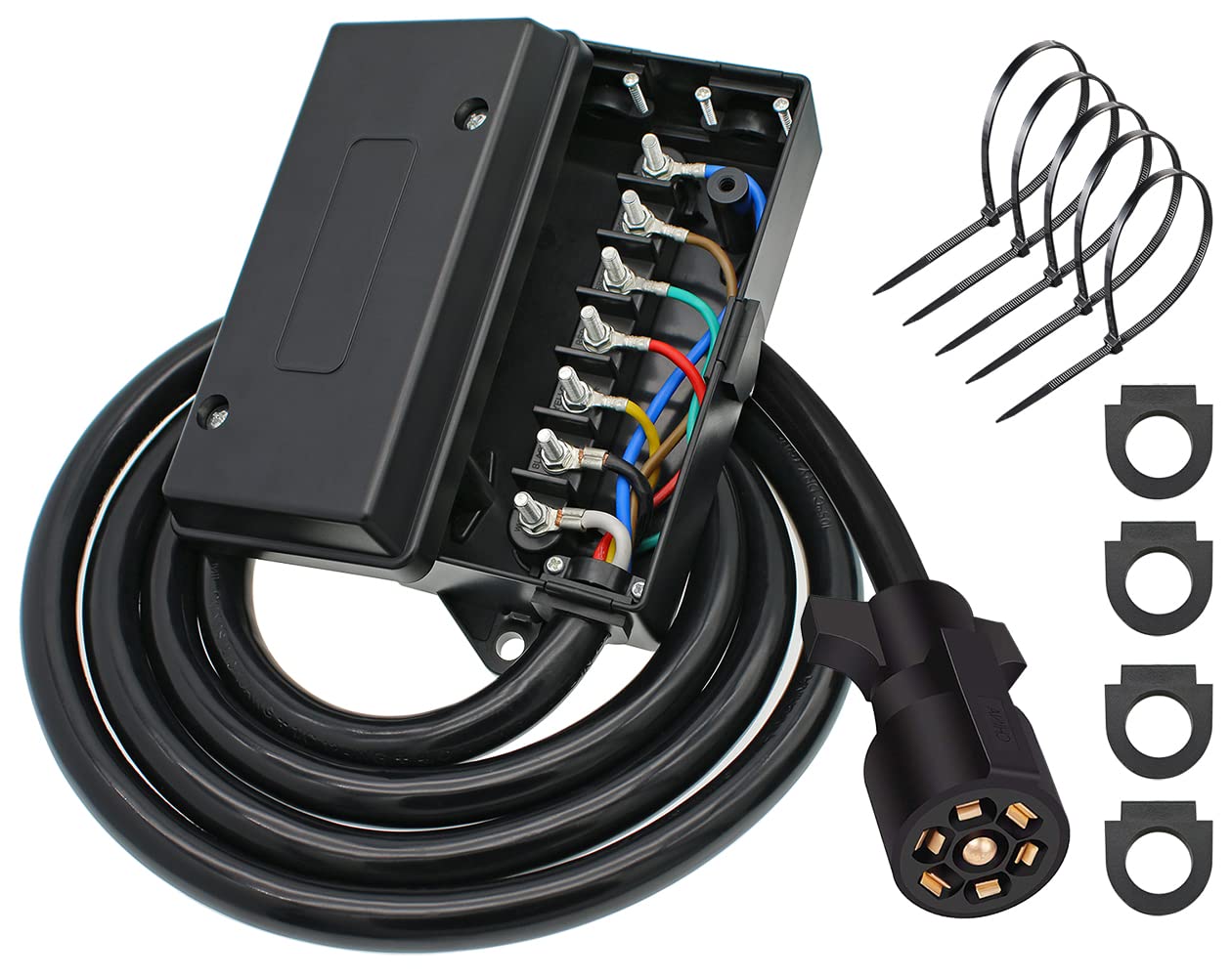 Mua 7 Pin Trailer Plug Wiring Harness （8ft）with 7 Gang Waterproof