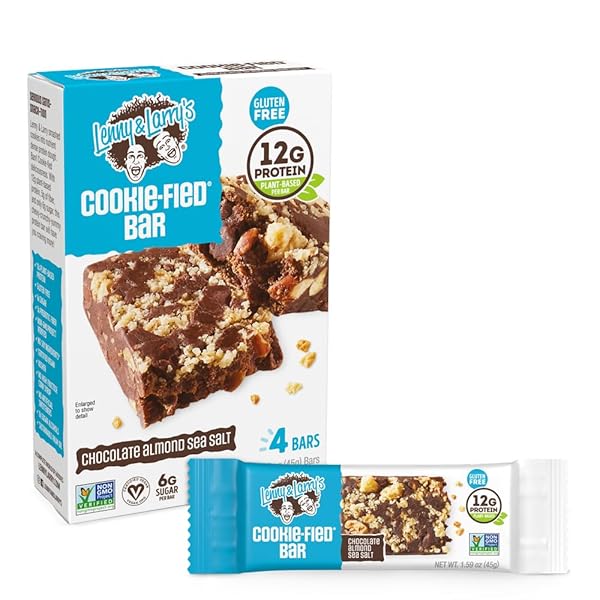 LENNY & LARRY’S COOKIEFIED BAR, CHOCOLATE ALMOND SEA SALT (PACK OF 4)