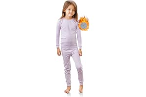 TINFL by Vaenait 4-14 Years Girls Kids Aeroheat Thermal Underwear Base Layers Warm Pajama Fleece Lined Long John Set