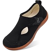 L-RUN Womens Slippers Wide Toe Box Barefoot Diabetic Shoes Women Ladies Winter House Shoes for Indoor and Outdoor