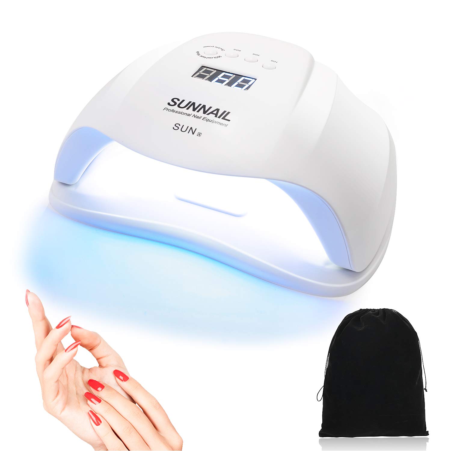 54W UV Nail Lamp,Nail Dryer for Gel Polish, LED Nail Lamps with 4 Timer Settings & Sensor UV Light Curing Lamp for Gel Nails and Toe Nail Curing Including Storage Bag