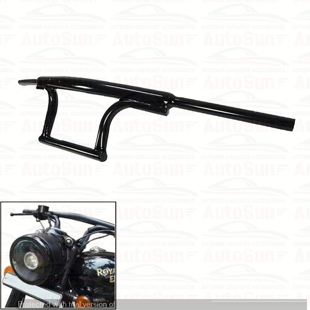 Autosun Bike Handle Bar Dual Triple Curved Pipe Handlebar Black for Royal Enfield Classic Chrome