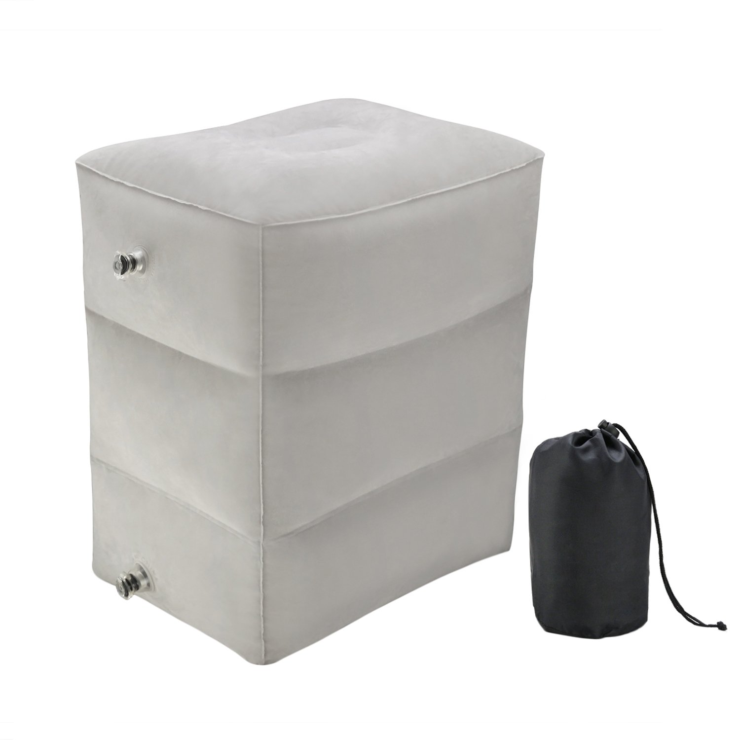 Inflatable Leg Rest Pillow Footrest Air Travel Cushion with 3 Adjustable Height for adults, Kids, Children Lay Down or Sleep on Long Flights, Cars, Buses, Trains, Office Napping, Home, Camping