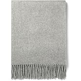 Superfine Alpaca Wool Throw Blanket - Lightweight Alpaca Merino Wool Throw Blankets for Using Indoors or Outdoors | Soft Peruvian Alpaca Blanket Wool Blanket Solid Color 72" x 60" (Silver Gray)