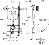 GROHE Rapid SL 1.13m Toilet Cistern Frame 3-in-1 w/ Skate Cosmopolitan Chrome view 5