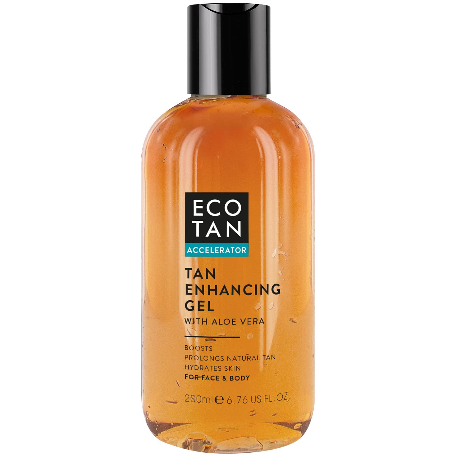 EcoTan Face and Body Tanning Accelerator Gel 200ml, Stimulates, Boosts, Prolongs & Protects Natural Tan, with Aloe Vera, Soothes & Hydrates Skin, Fast Absorbing & Non-Greasy