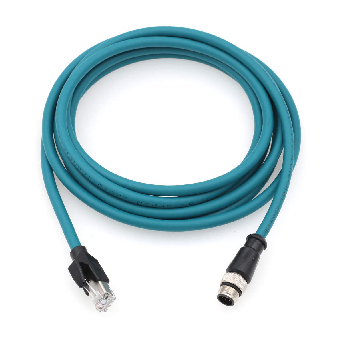 HangTon M12 8 Pin A-Coded RJ45 Ethernet CAT7e Cable for Cognex IS 5000 7000 Vision Camera Sensor Data Man Reader Omron MicroHawk Network PC PLC 10m