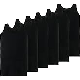 Mody Men's Undershirt Ribbed Tank Top, Crew Neck Cotton Mens Tank Tops, White Cotton Undershirt, Tagless Muscle Shirt 6 Pack