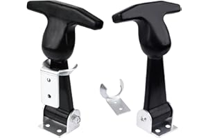 AFZZ Elastic Stainless Steel Rubber Hood Catch - Flexible T-Handle Hasp Rubber Flexible Draw Latches with Brackets for Toolboxes, Coolers, Vehicle Engines, Hoods, RVs, ATVs, and DIY Needs (2 Pcs)