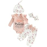Ayalinggo Newborn Baby Girl Clothes The Princess Has Arrived Romper Elastic Waist Pants Set Cute Infant Coming Home Outfits