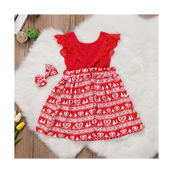 Christmas Toddler Newborn Kids Baby Girls Dress Clothes Romper Playsuit + Headband Outfits - Image 8