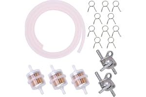 YS-TM 6mm Inline Fuel Shut Off Valve Petcock Petrol Switch with 3/16 Gas Fuel Hose Oil Filter Clamps for Baja Nini 90cc BA150 ATV Pit Dirt Mini Bike Go Kart Motorcycle for Tao Tao 50 70cc 110cc 125cc