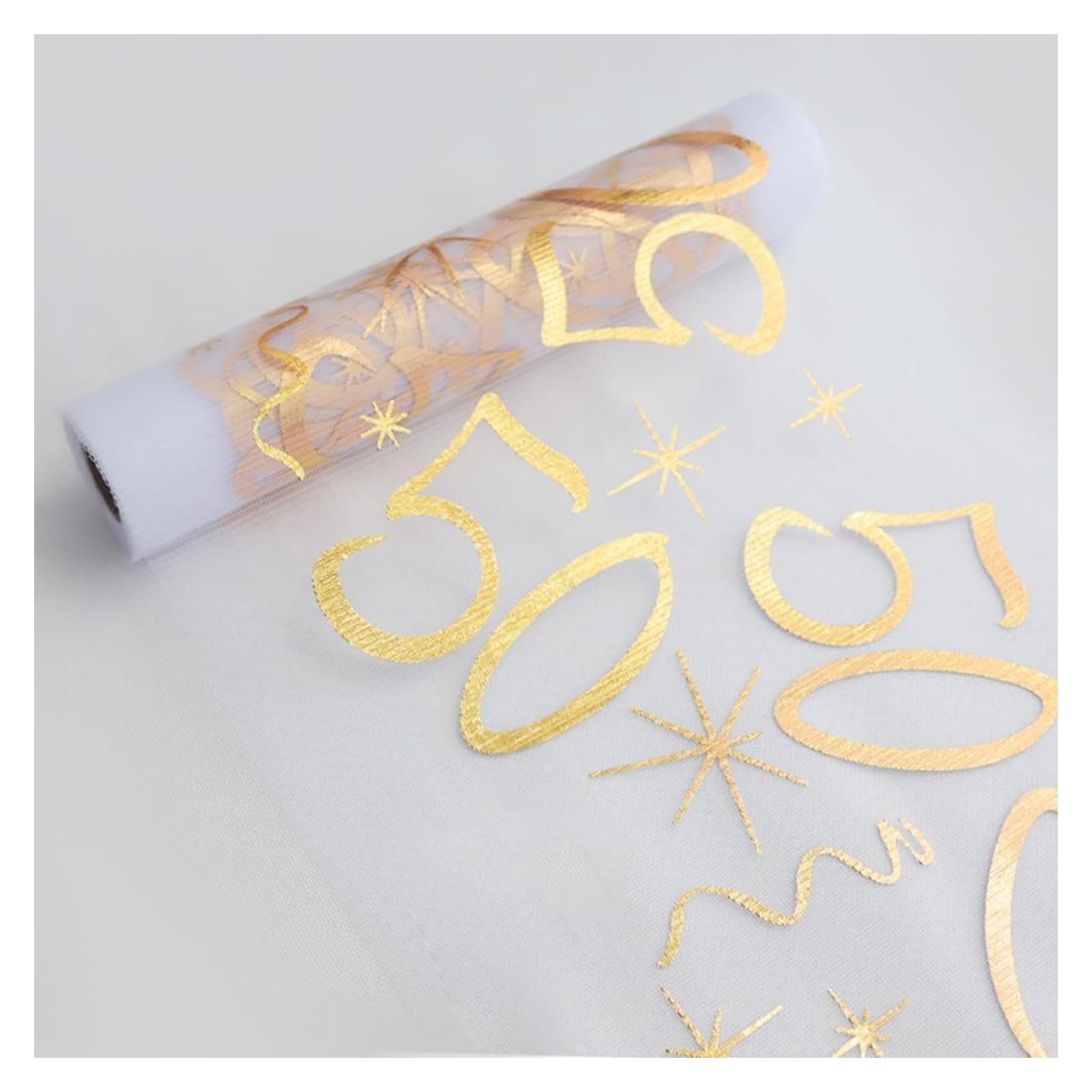 LHLZNB Elegant 50th Birthday Decorations - Gold Table Runner & Party Table Decorations for Girls - 50th Birthday Table Cloth & Happy Birthday Table Runner，28CM x 275CM。 (50)