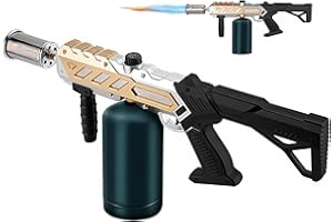 ARTFLAMM Powerful Propane Torch Gun, Kitchen Grill Torch with Detachable Design, Adjustable Flamethrower Torch Burner for Searing Steak, BBQ, Welding, Camping Charcoal Lighter(Tank Not Included)