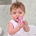 Teething Pain Relief BPA Free Silicone Toy and Pacifier Clip Holder for Stylish Little Girls, Pink Elephant Teether Toys, Best for Freezer, 6 12 Months 1 Year Old - Baby Shower Gifts