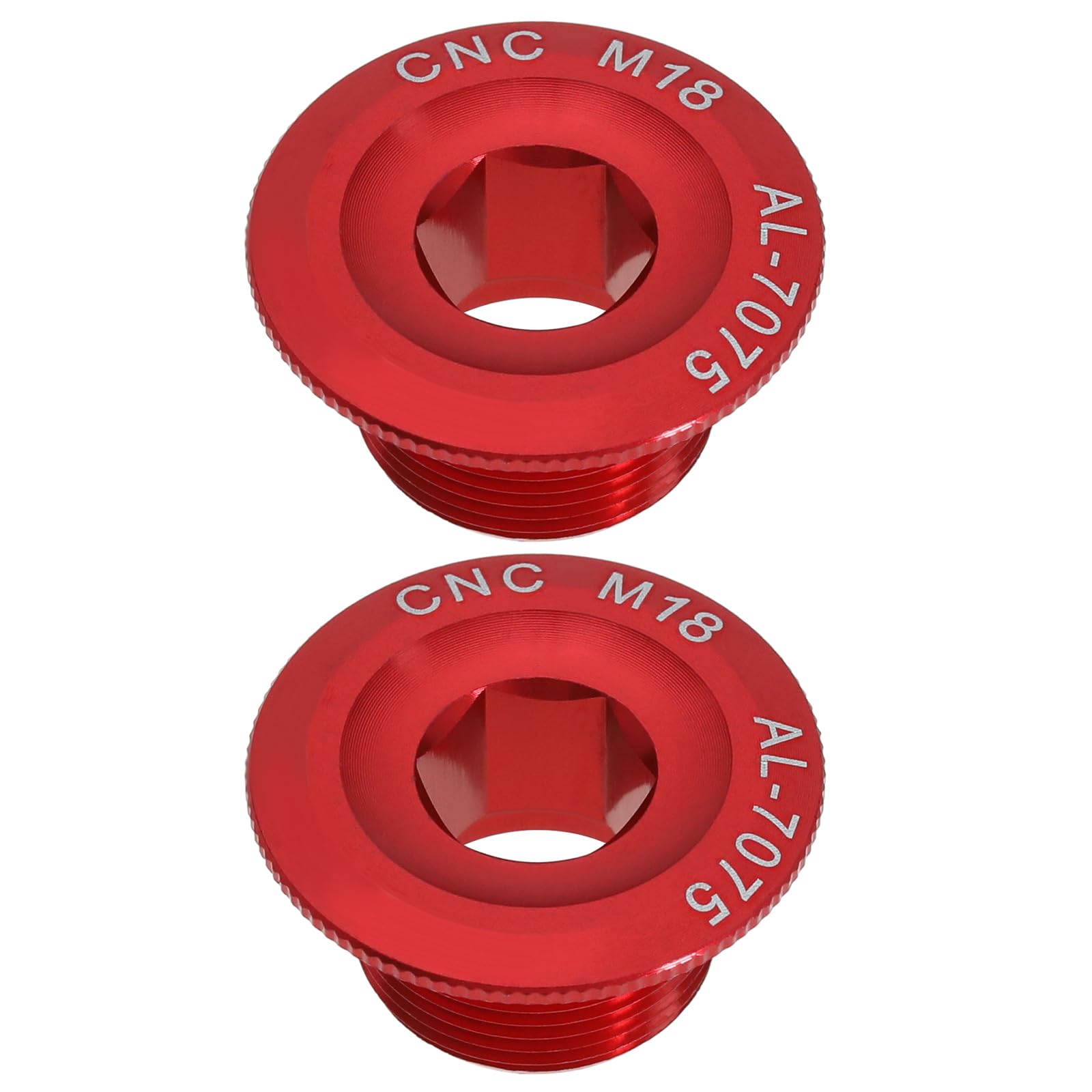 eMagTech 2pcs Crank Arm Fixing Bolt Red M18 for Mountain Bike Road Bike Fix Crankset Crank Chain Wheel Aluminum Alloy Material High Strength Fit for 18mm Crank Screw