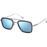 Dita Flight.006 7806 A-SMK-PLD-52 Smoke Grey Cystal - Black Palladium Plastic Square Sunglasses Grey Blue Mirror AR Lens