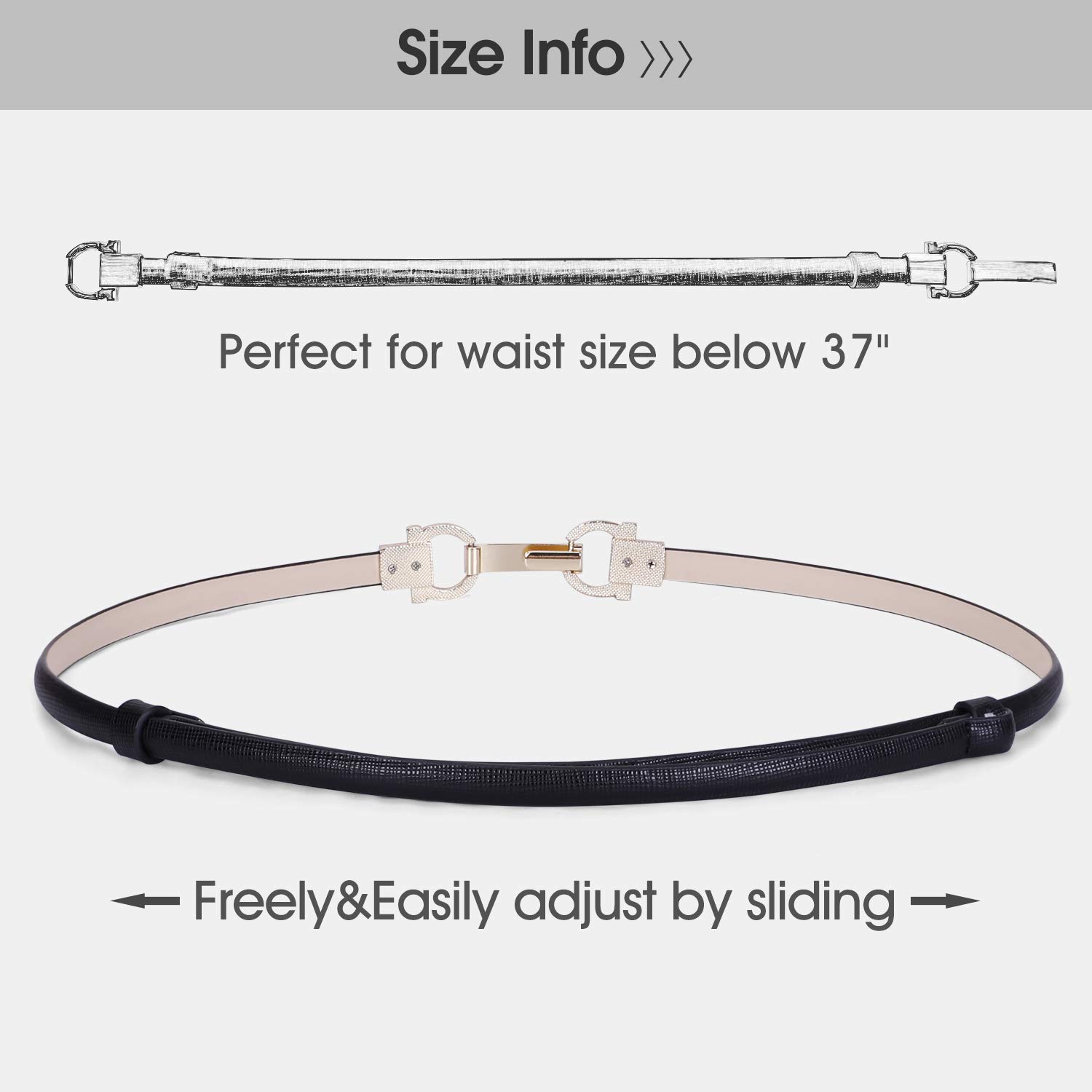 Women Skinny Belt for Dress Adjustable Ladies Girls Thin Waist Belt with 6 Colors by WHIPPY