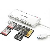 USB 3.0 Memory Card Reader, 7-in-1 CF SD Micro SD XD MS Adapter | Reads 5 Cards Simultaneously, 5Gbps High-Speed Transfer, Plug &amp; Play for Windows, Mac, Linux