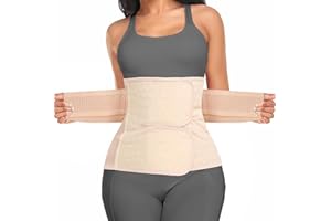 GEPOETRY Postpartum Belly Band Support Recovery Wrap, Abdominal Binder Postpartum Essentials Post Surgery Belly Support Belt(2-beige, Large)