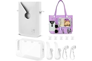 Sznauy 6PCS Compatible with Original Medium and Large Bogg Bag,Phone Holder for Inside and Outside of Bogg Bag Accessories,PVC Insert Bags,Hooks,and Keychain(White)