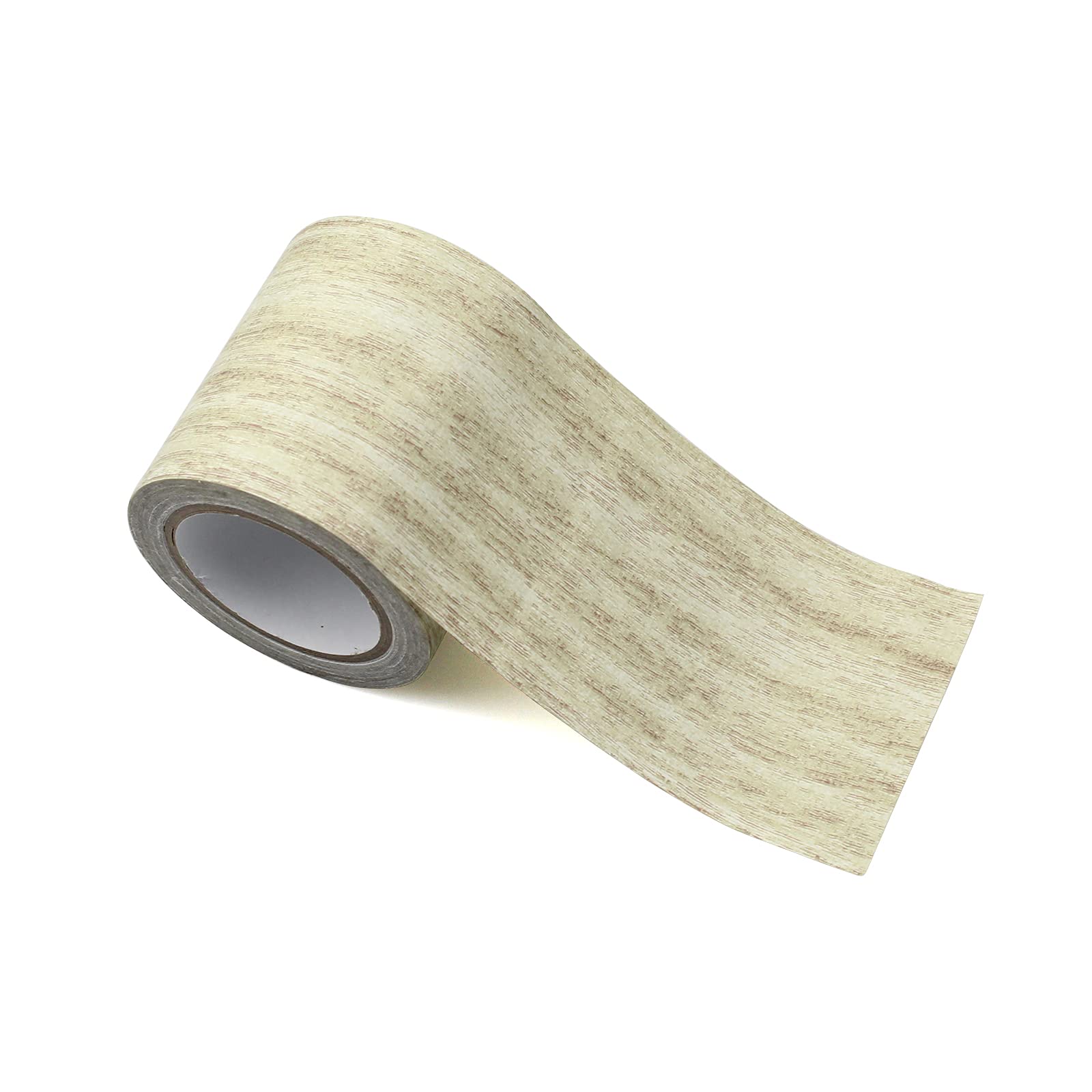 burkfeeg Floor Wood Effect Tape Realistic Wood Grain Repair for Laminate Furniture Repair Tape for Door, Table Light Grey Wood Grain