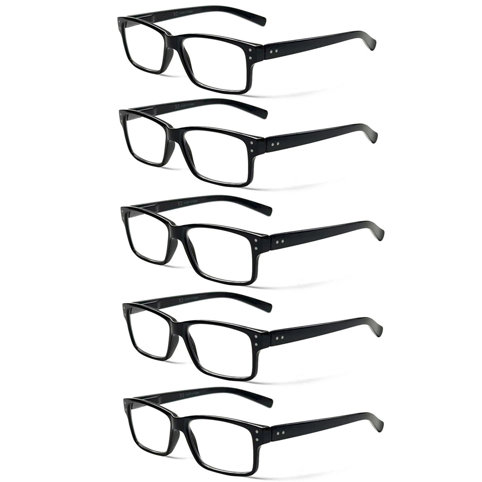 Photo 1 of NORPERWIS Reading Glasses 5 Pairs Quality Readers Spring Hinge Glasses for Reading for Men and Women (5BLACK, 2.00)