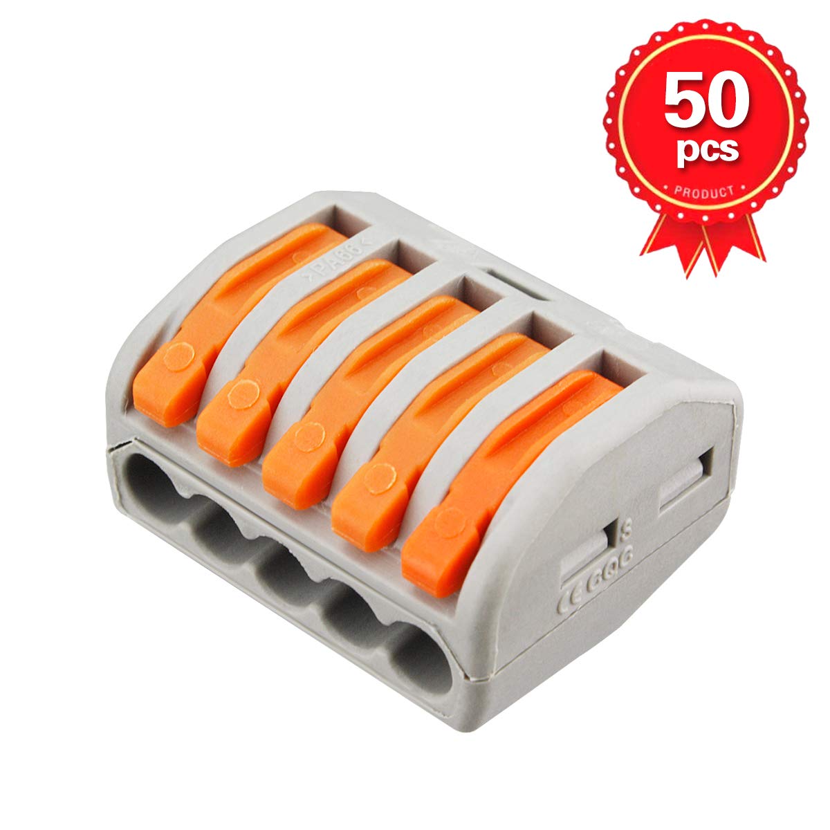 Levernuts 5 Conductor Combination Compact Wire Connectors 5 Port Fast Connection Terminal 2812