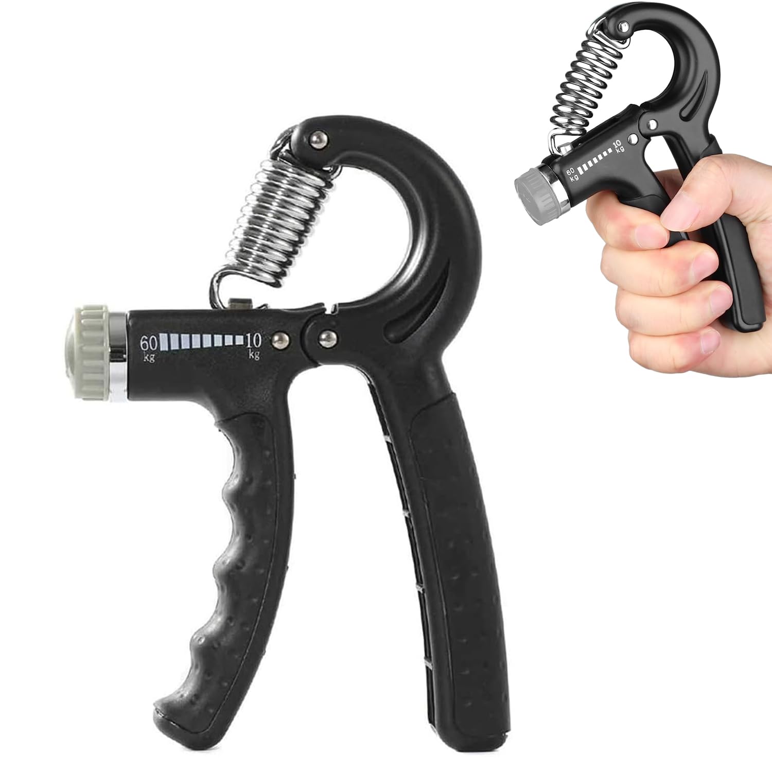 1 Pcs Hand Grip Strengthener, Grip Strengthener, Forearm Strengthener, Adjustable Resistance 22-132Lbs (10-60kg), Perfect For Gym Musicians Athletes