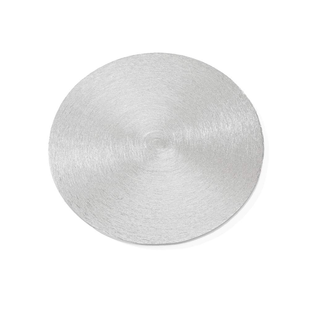 NKlaus 4x candle plate Ø 10cm aluminium silver matt optic decoration plate round thickness 0,5cm candle coaster pillar candles lanterns dishwasher safe 2807