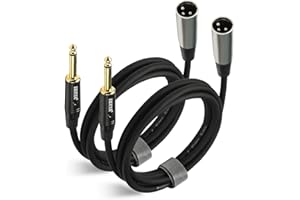 EBXYA XLR Male to 1/4 Inch TS Mono Unbalanced Microphone Cable 6Ft, 6.35mm to XLR Cable, 2 PCS