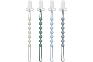 LOVIOMAD Pacifier Clips Baby Boys: One-Piece Baby Pacifier Clip, 100% Food Grade Silicone, Pacifier Holder Clip for Boys and Girls, Baby Newborn Essentials, Soft and Flexible Silicone Pacifier Clip